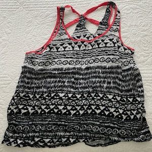 Charlotte Russe Print Tank Top with Back Detail